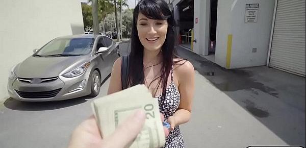  Hot babe Jessica Cage gets banged in the parking lot for cash